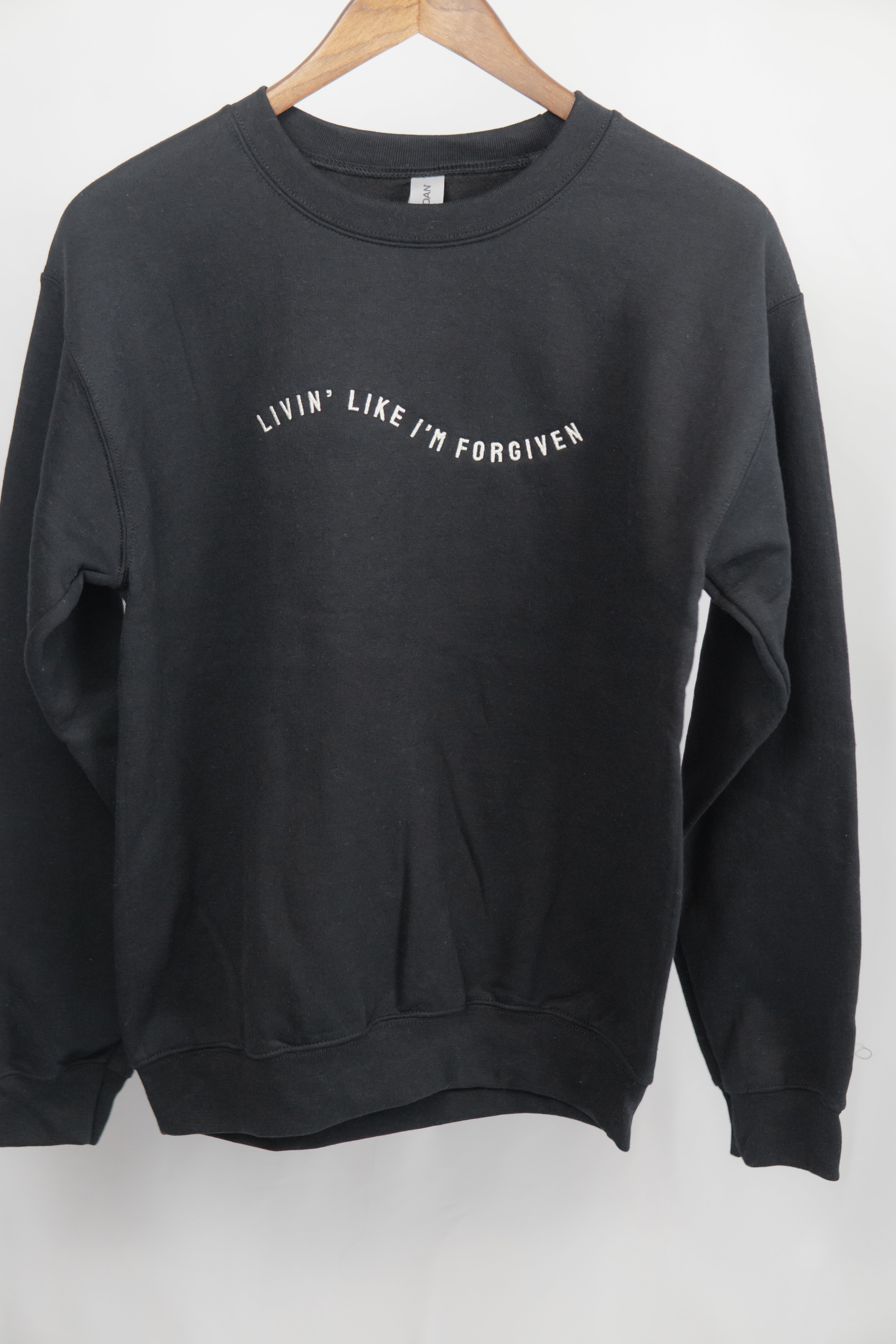 Livin' Like I'm Forgiven | Embroidered Crewneck Sweater